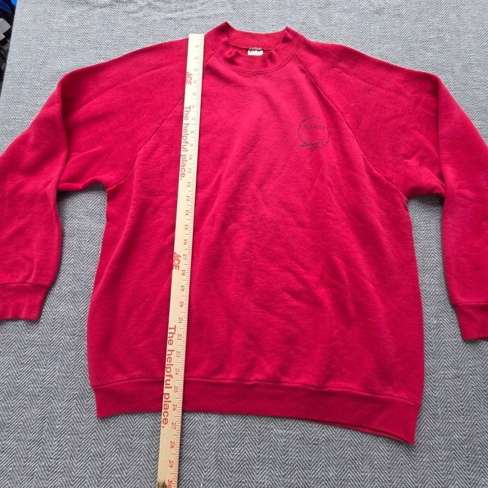 Vintage Fruit of the Loom Red Crewneck Sweatshirt XL USA Made Raglan Pullover
